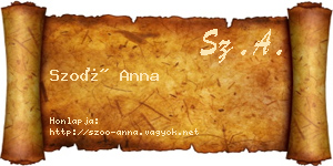 Szoó Anna névjegykártya